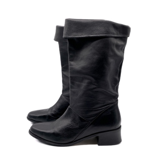 Rare Partners Black Leather vintage boots size 8.5 Tara - Picture 3 of 16